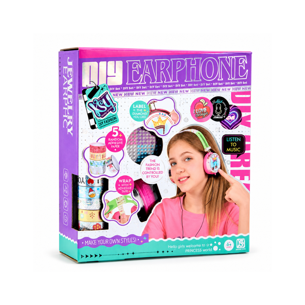 DIY Fashion Headphone Decorating Kit for Girls – Customizable Headphone Craft Set | 6+ Years