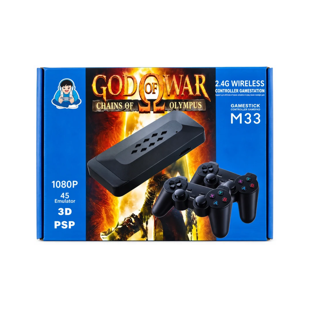 M33 2.4G Wireless Game Station 1080P with 45 Emulators & Dual Controllers