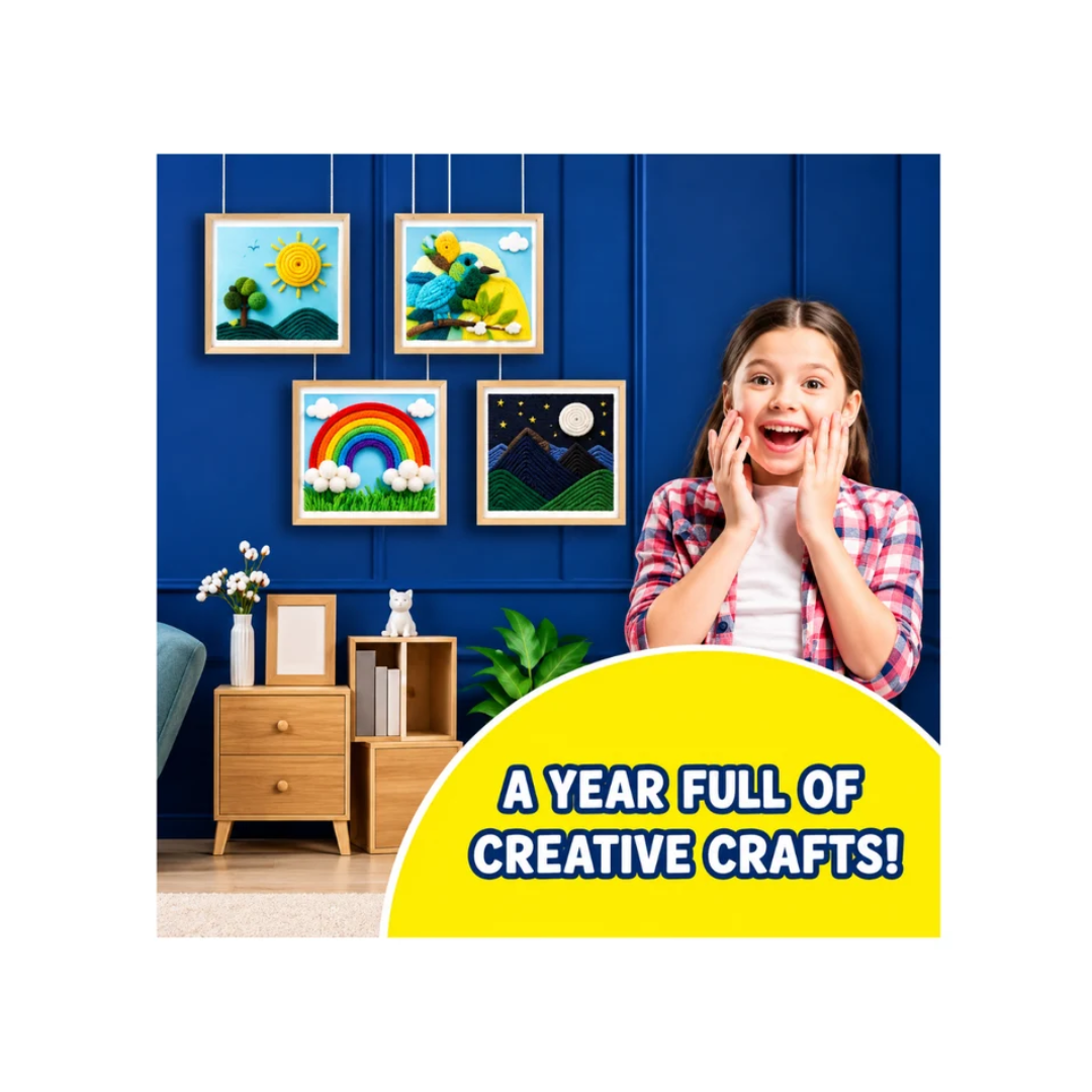 Kreeda Sand Art & Wool Art DIY Mess Free Craft Kit
