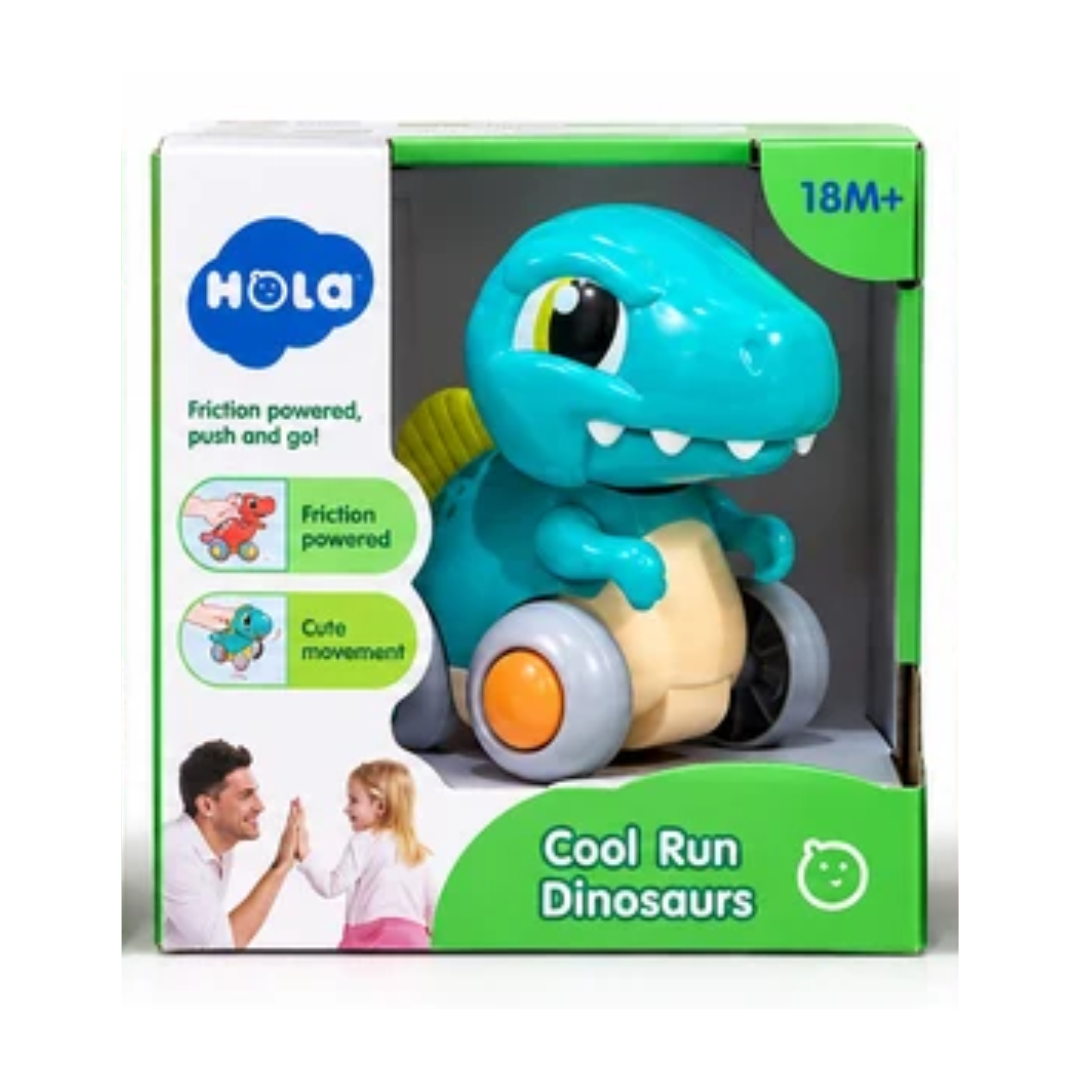 Hola Cool Run Dinosaur Friction Powered Push & Go Dinosaur for Kids Cute Walking Dinosaur Toy Assorted Color