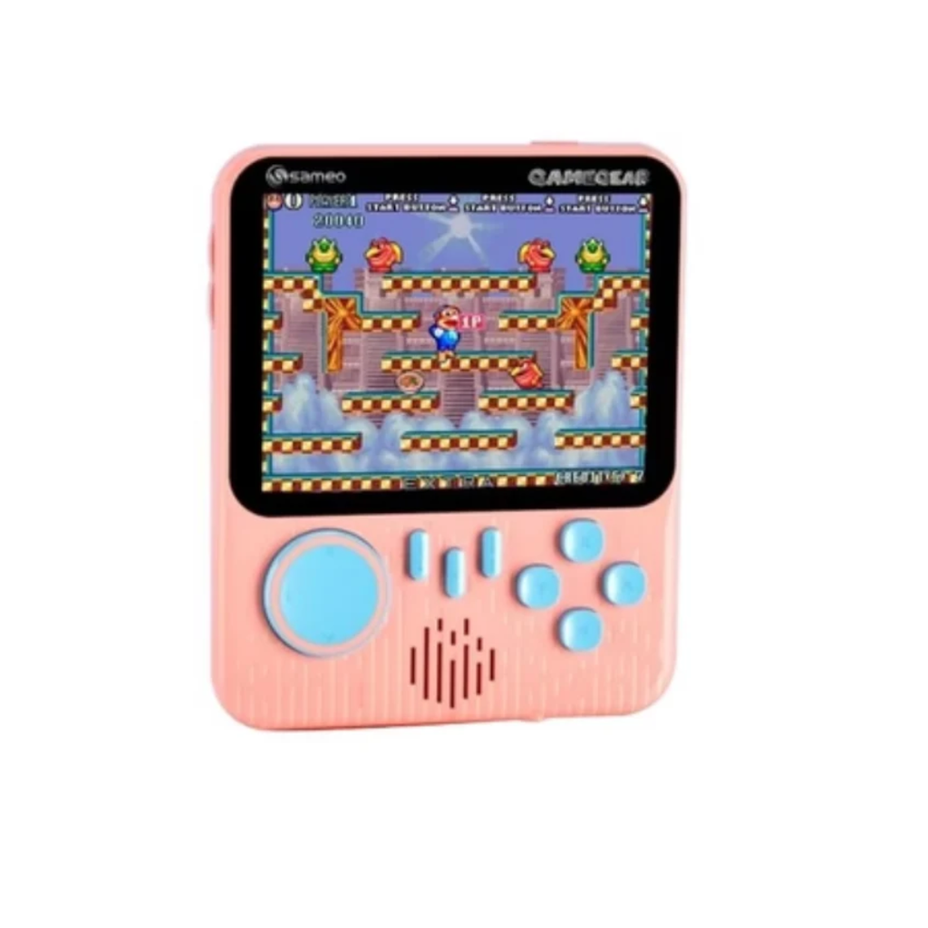 Sameo GameGear Handheld Retro Gaming Console – 666 8-Bit Games 3.5-Inch LCD Screen Pink