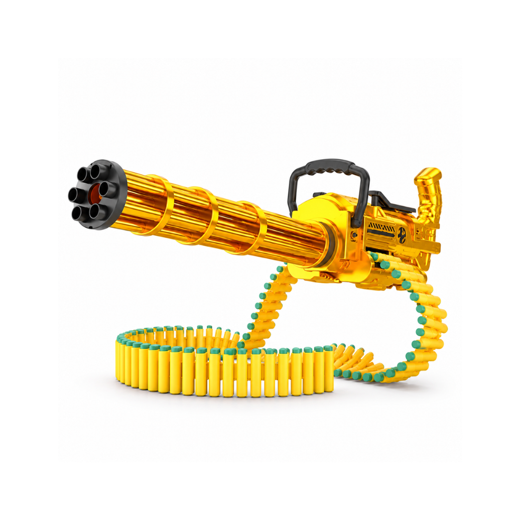 lumo Blazestorm Gatling Toy Gun with Soft Bullets & Rotating Barrel