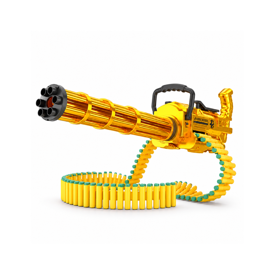 lumo Blazestorm Gatling Toy Gun with Soft Bullets & Rotating Barrel