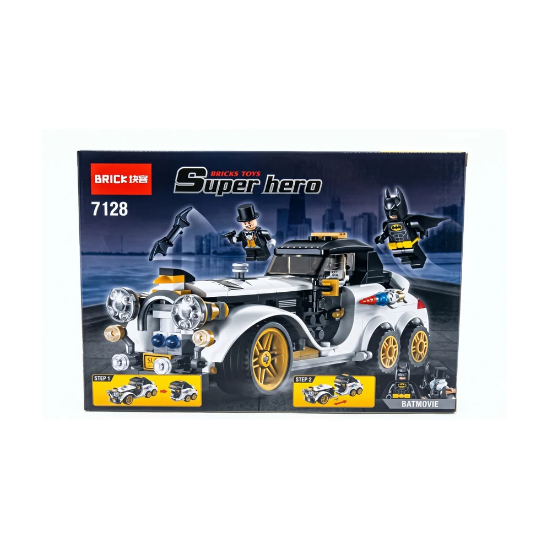 Super Hero Batmovie 6-Wheel Classic Car 305+ Pcs Building Blocks Set with Superhero Figure – 6+ Years