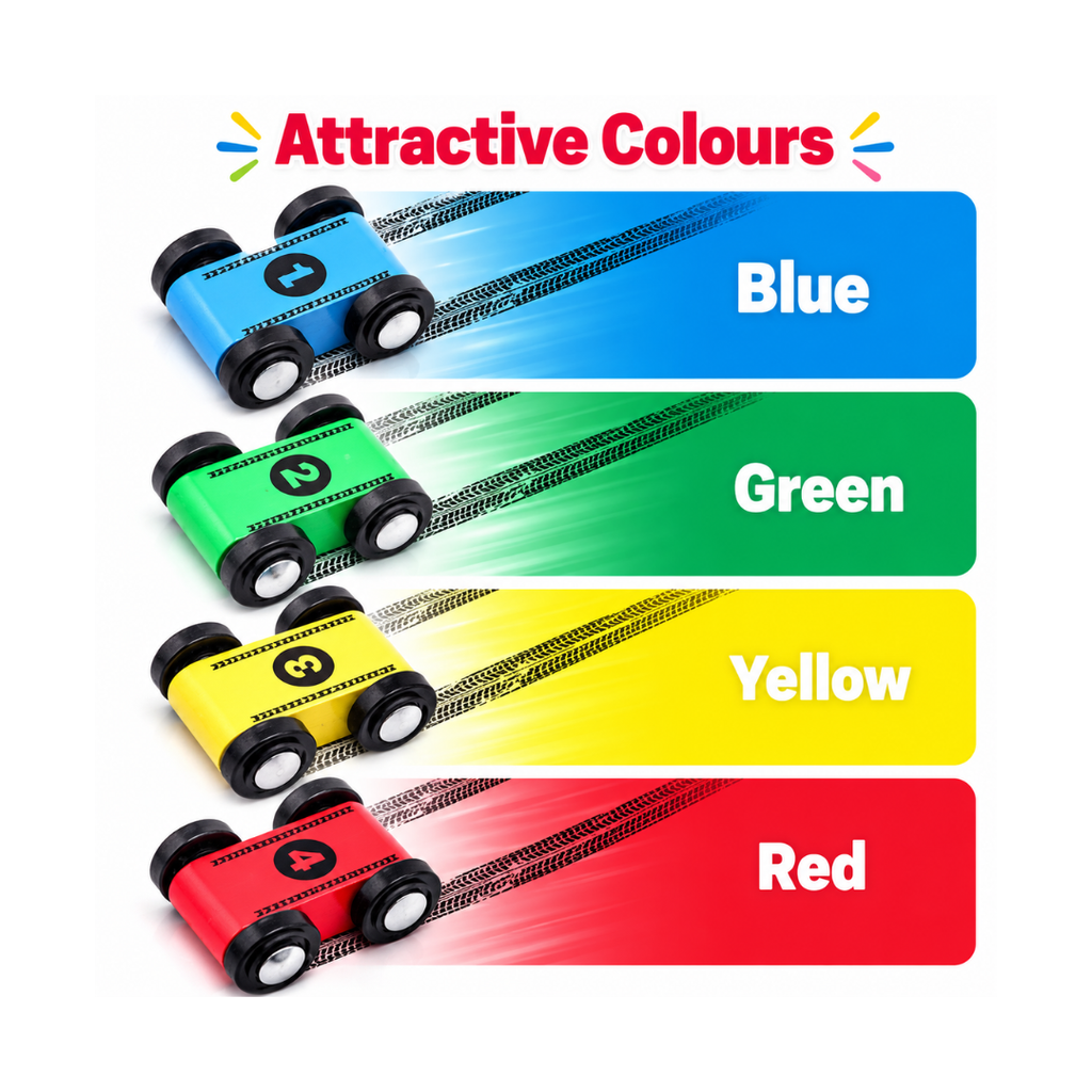 Chanak Wooden Car Ramps Race - 4 Level Toy Car Ramp Race Track