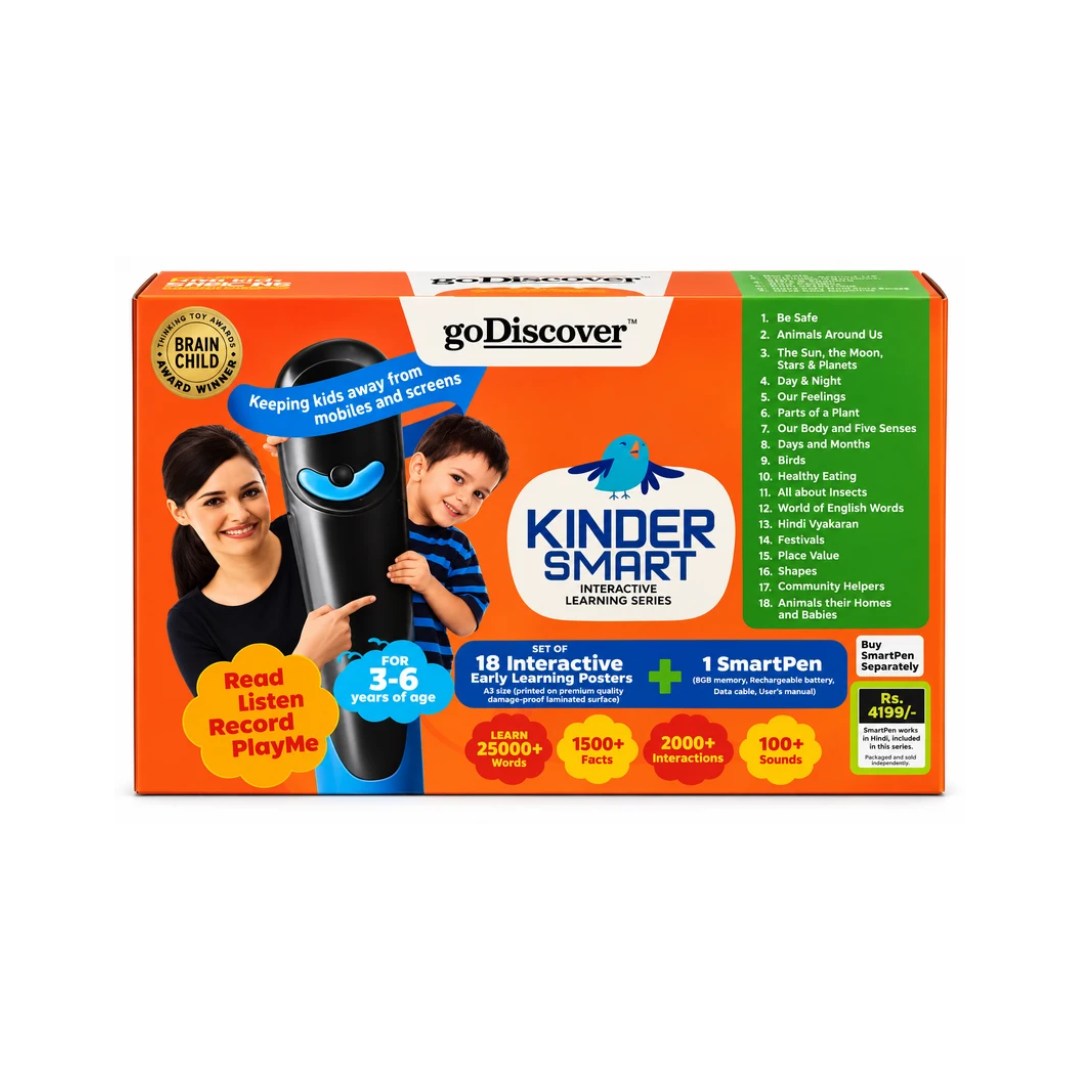 goDiscover KinderSmart Interactive Learning Series – 18 Early Learning Posters with SmartPen | 3–6 Years