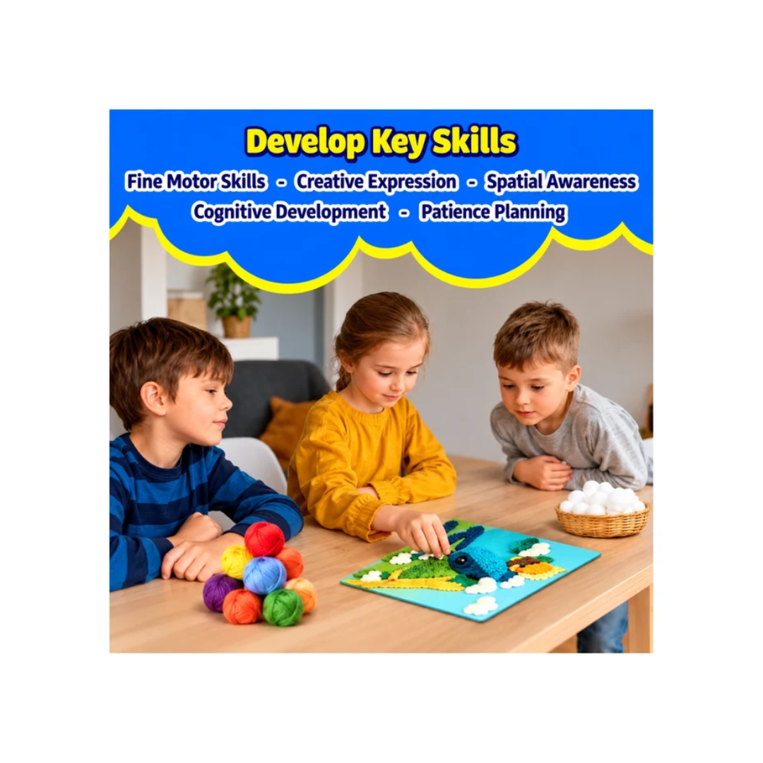 Kreeda Sand Art & Wool Art DIY Mess Free Craft Kit