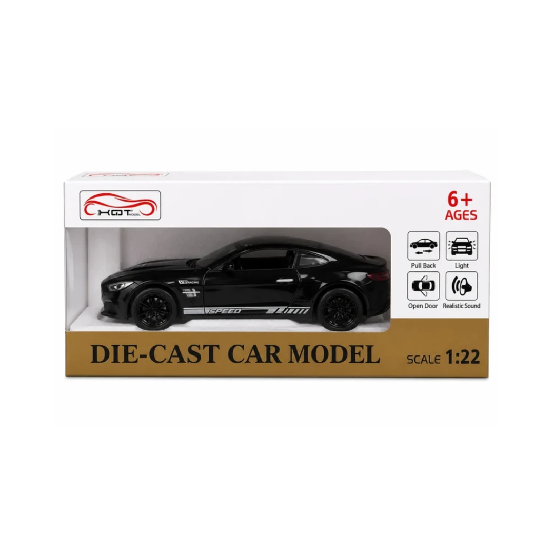 1:22 Die-Cast V8 Sports Car with Light, Sound & Open Doors