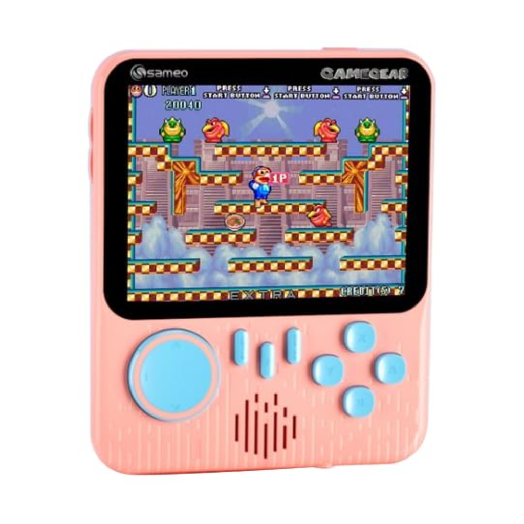 Sameo GameGear Handheld Retro Gaming Console – 666 8-Bit Games 3.5-Inch LCD Screen Pink
