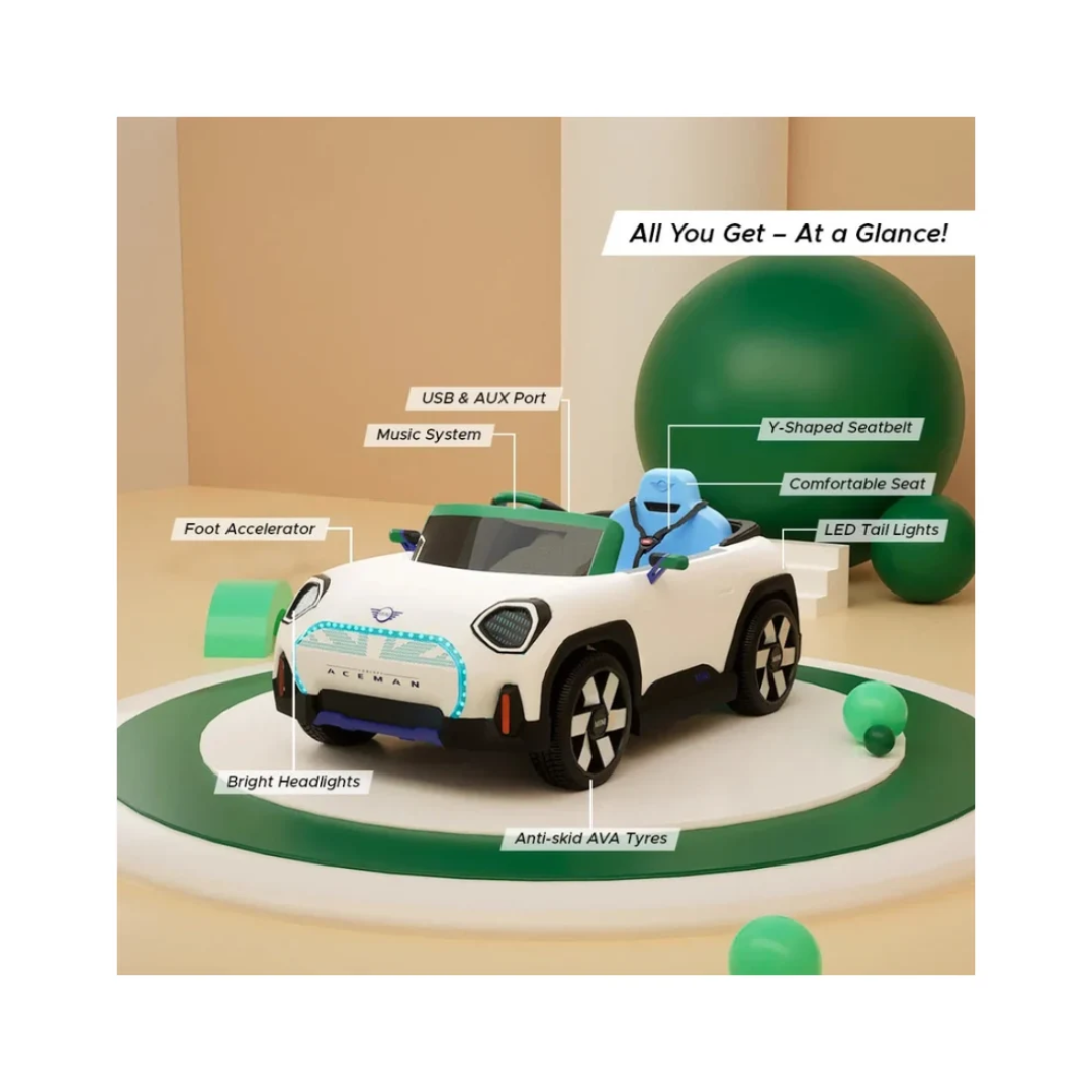 Emotorad Formula Fun Battery Oprated  Car Mini Cooper Aceman -White