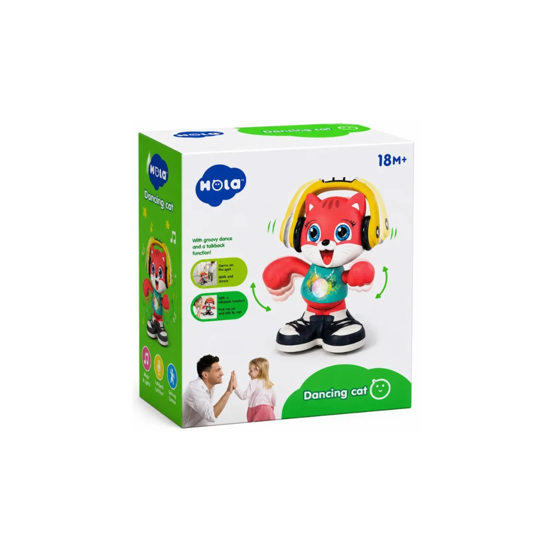 Hola Dancing Cat Interactive Toy Musical Dancing Cat with Talkback Function, Lights & Sounds
