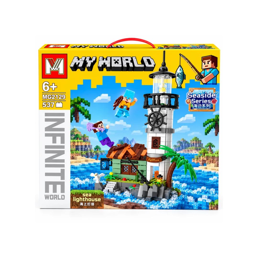 My World Seaside Series Sea Lighthouse 537 Pcs Building Blocks Set – Model MG2129 – 6+ Years