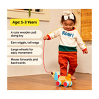 Shumee Wooden Dog Pull Along Toy - Bruno (1 Years+)