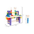 Wooden Kids Tool Bench Play Set with Hammer, Screwdriver & Accessories – 36+ Months