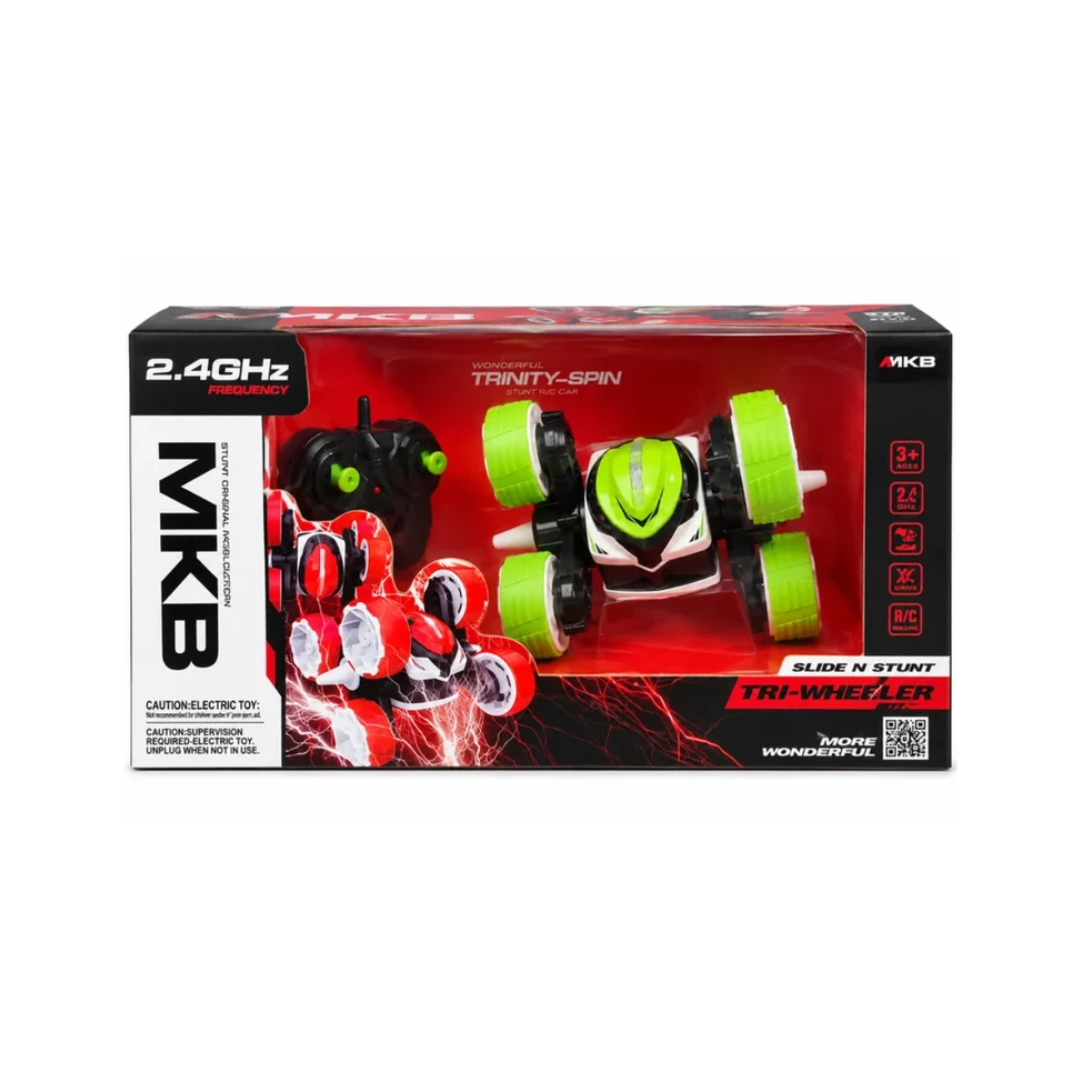 MKB Tri-Wheeler 2.4GHz Remote Control Stunt Car – 360° Slide & Stunt RC Toy