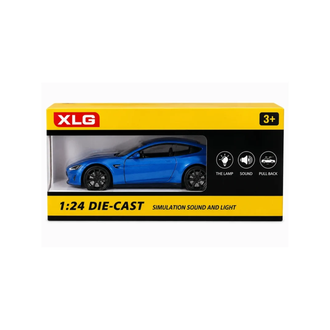 XLG 1:24 Die-Cast Sports Car with Light, Sound & Pull Back
