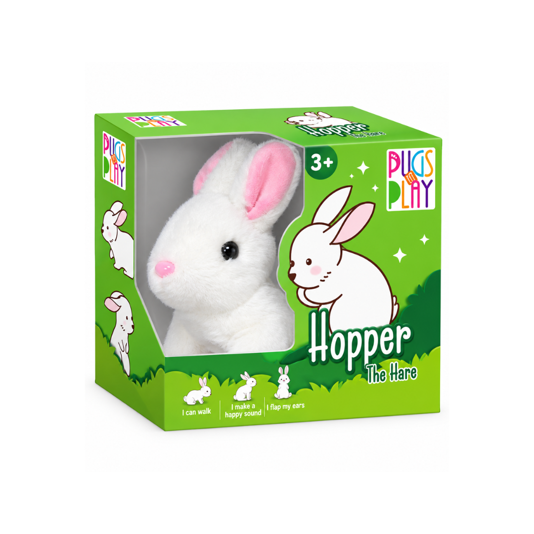 Pugs at Play Hopper The Hare – Interactive Walking Bunny with Sound & Flapping Ears | 3+ Years