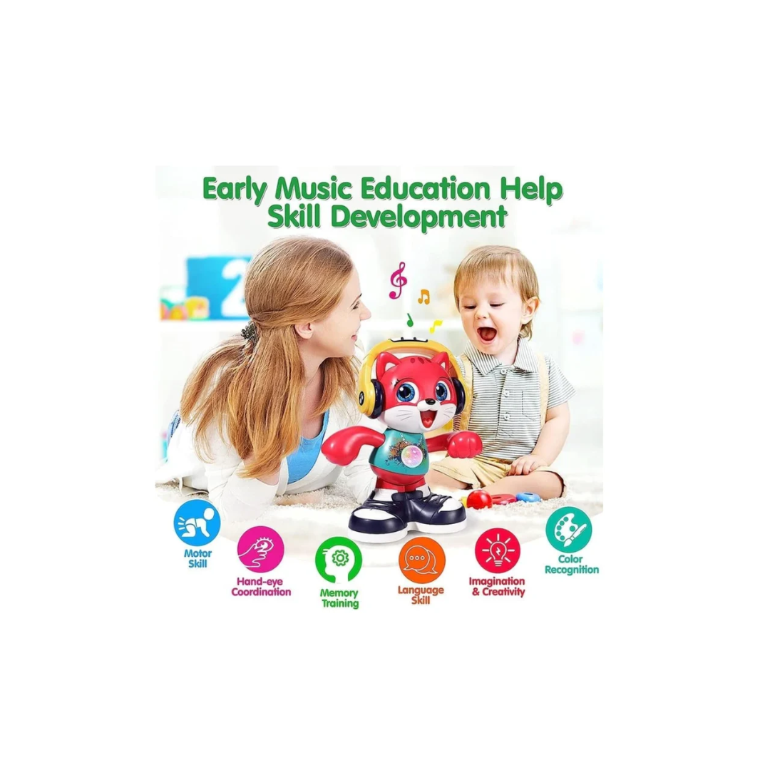 Hola Dancing Cat Interactive Toy Musical Dancing Cat with Talkback Function, Lights & Sounds