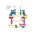 Wooden Kids Tool Bench Play Set with Hammer, Screwdriver & Accessories – 36+ Months