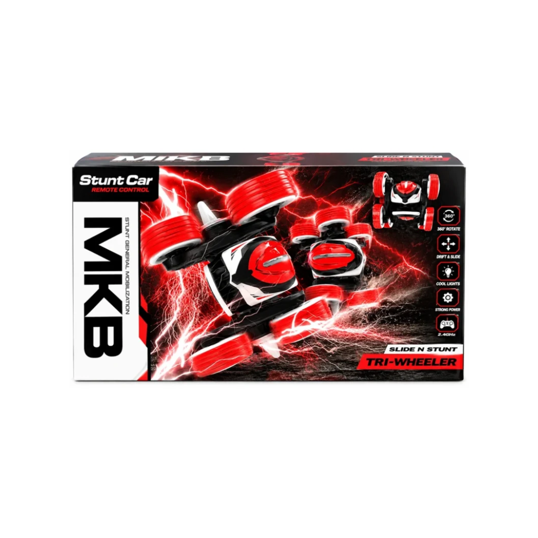 MKB Tri-Wheeler 2.4GHz Remote Control Stunt Car – 360° Slide & Stunt RC Toy