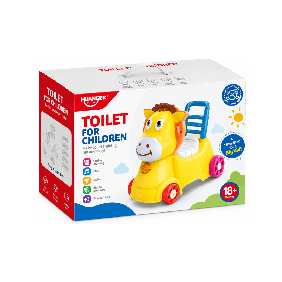 Huanger Giraffe 3-in-1 Kids Potty Training Ride-On with Push Handle – 18 Months+
