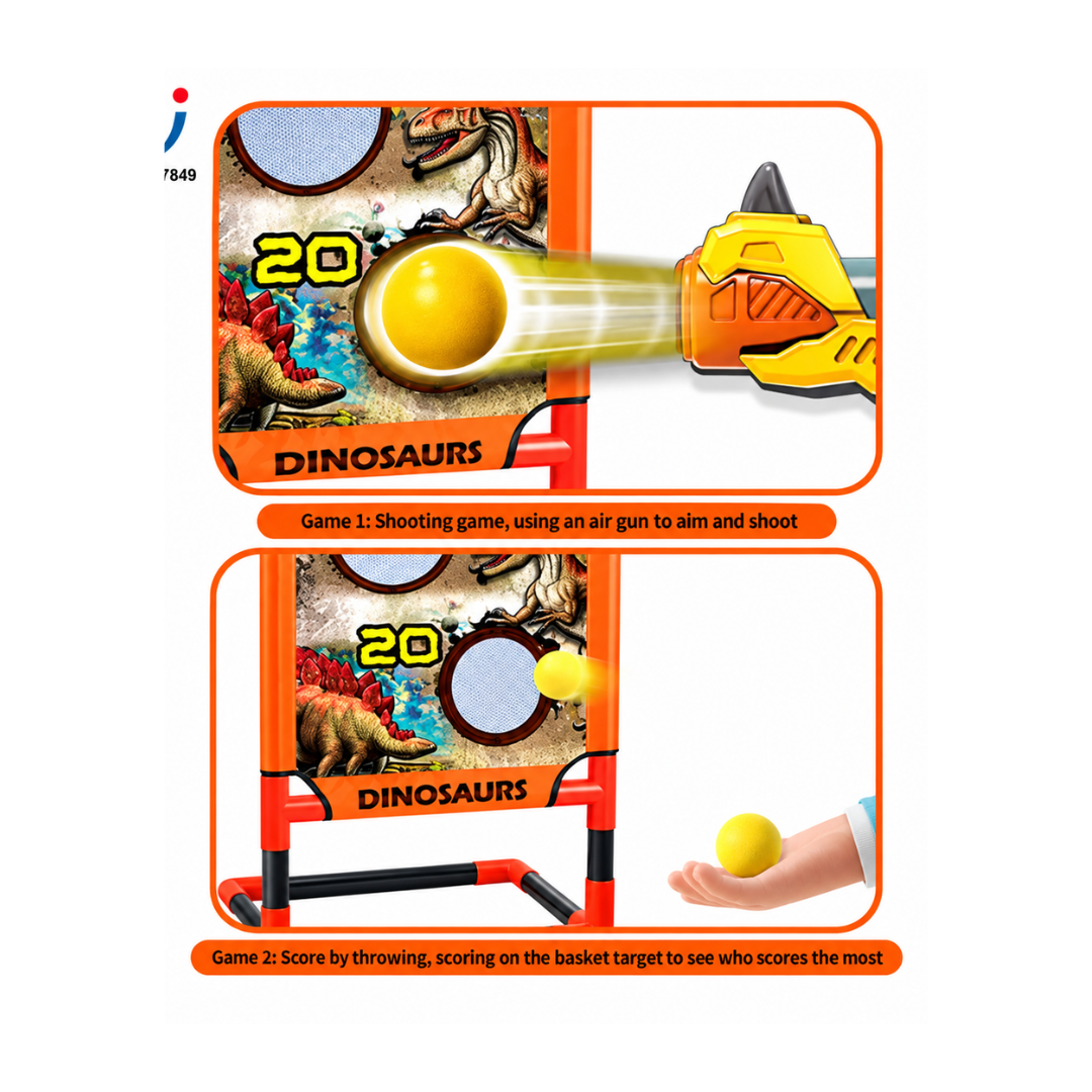 Rainbow Toys Dinosaur Shooting Target Gun Set Foam Ball air Gun