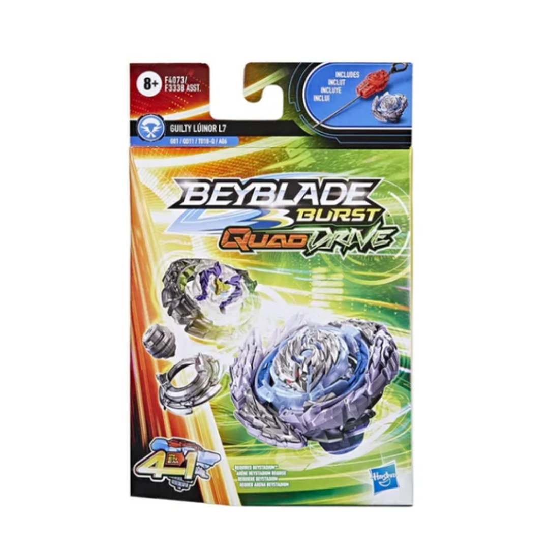 Hasbro  Beyblade Burst QuadDrive Guilty Lúinor L7 Spinning Top Starter Pack With Launcher