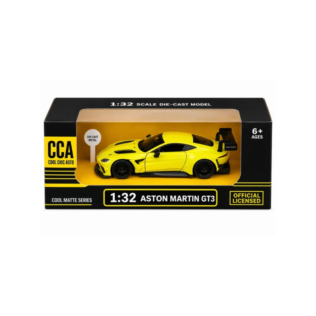 CCA Aston Martin GT3 1:32 Official Licensed Die-Cast Model Car – Yellow
