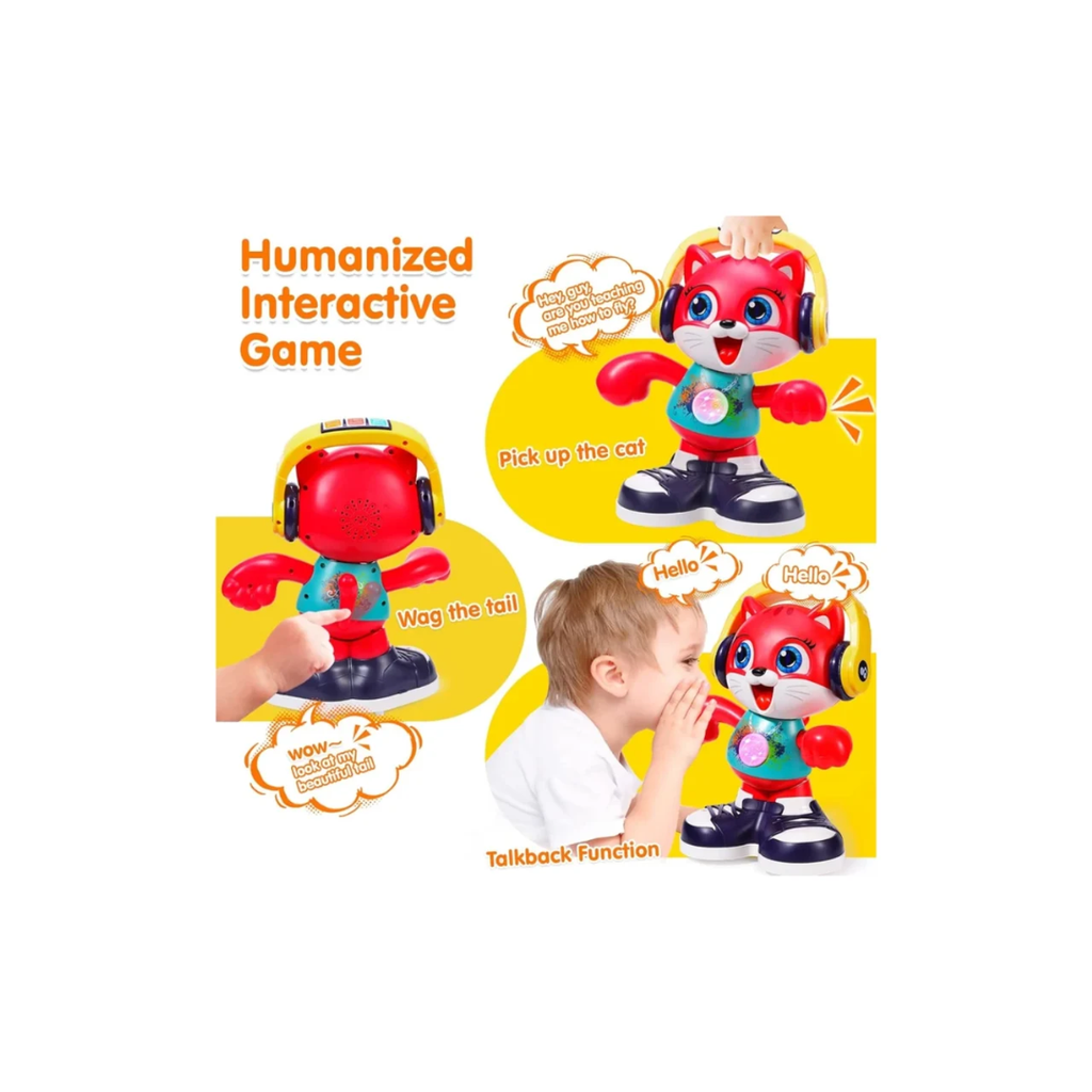 Hola Dancing Cat Interactive Toy Musical Dancing Cat with Talkback Function, Lights & Sounds