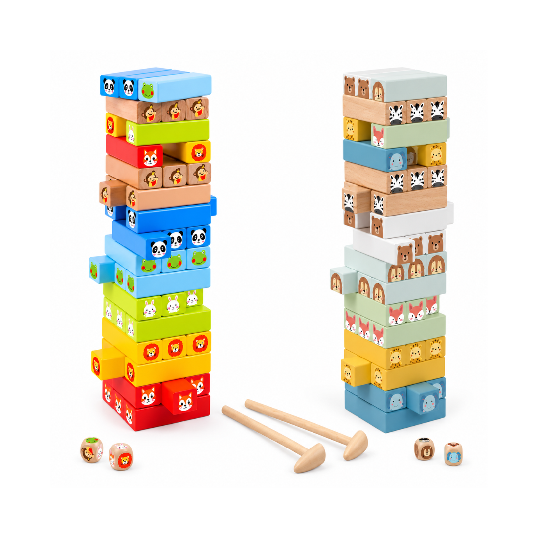 Open Ended Jungle Tumble Wooden Stacking Game