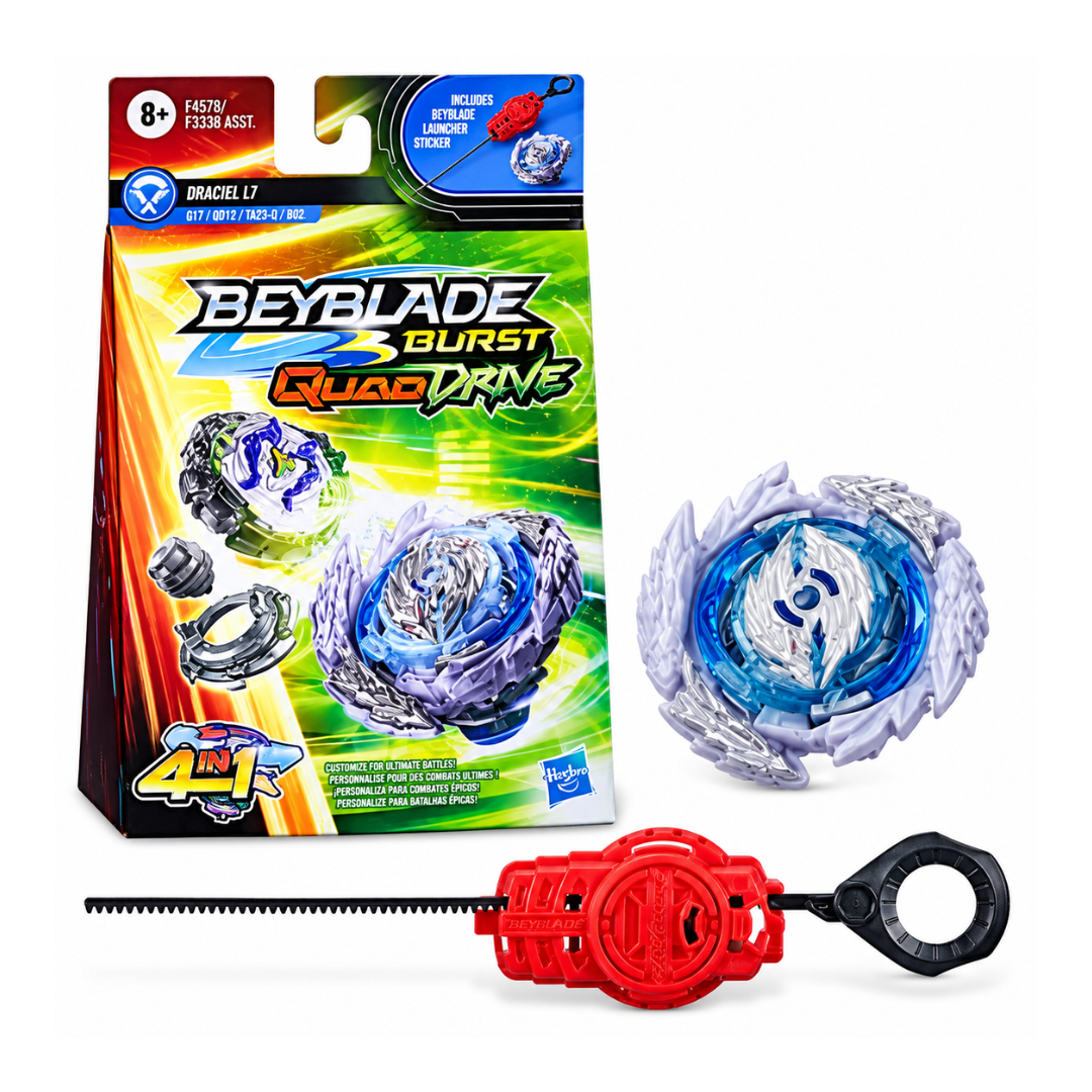 Hasbro  Beyblade Burst QuadDrive Guilty Lúinor L7 Spinning Top Starter Pack With Launcher