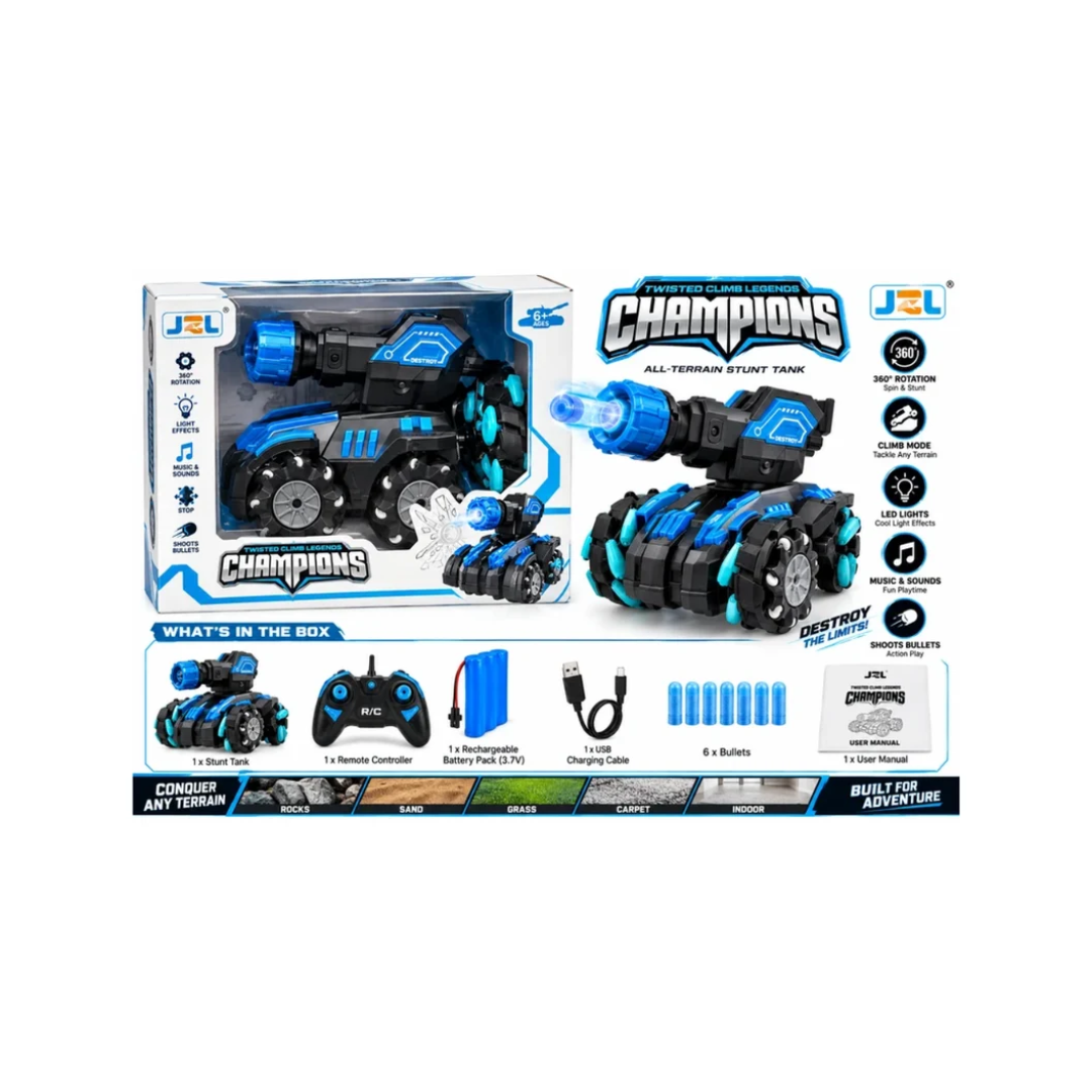 Champions Twisted Climber 2.4GHz Remote Control Water Bullet Tank – RC Battle Chariot with Lights & Accurate Shooting