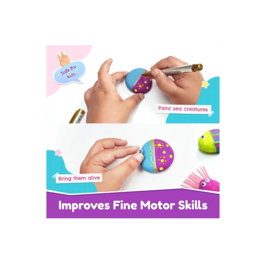 Bloomingo Art & Craft Kit - Rock Painting Kit Magical Underwater Kingdom