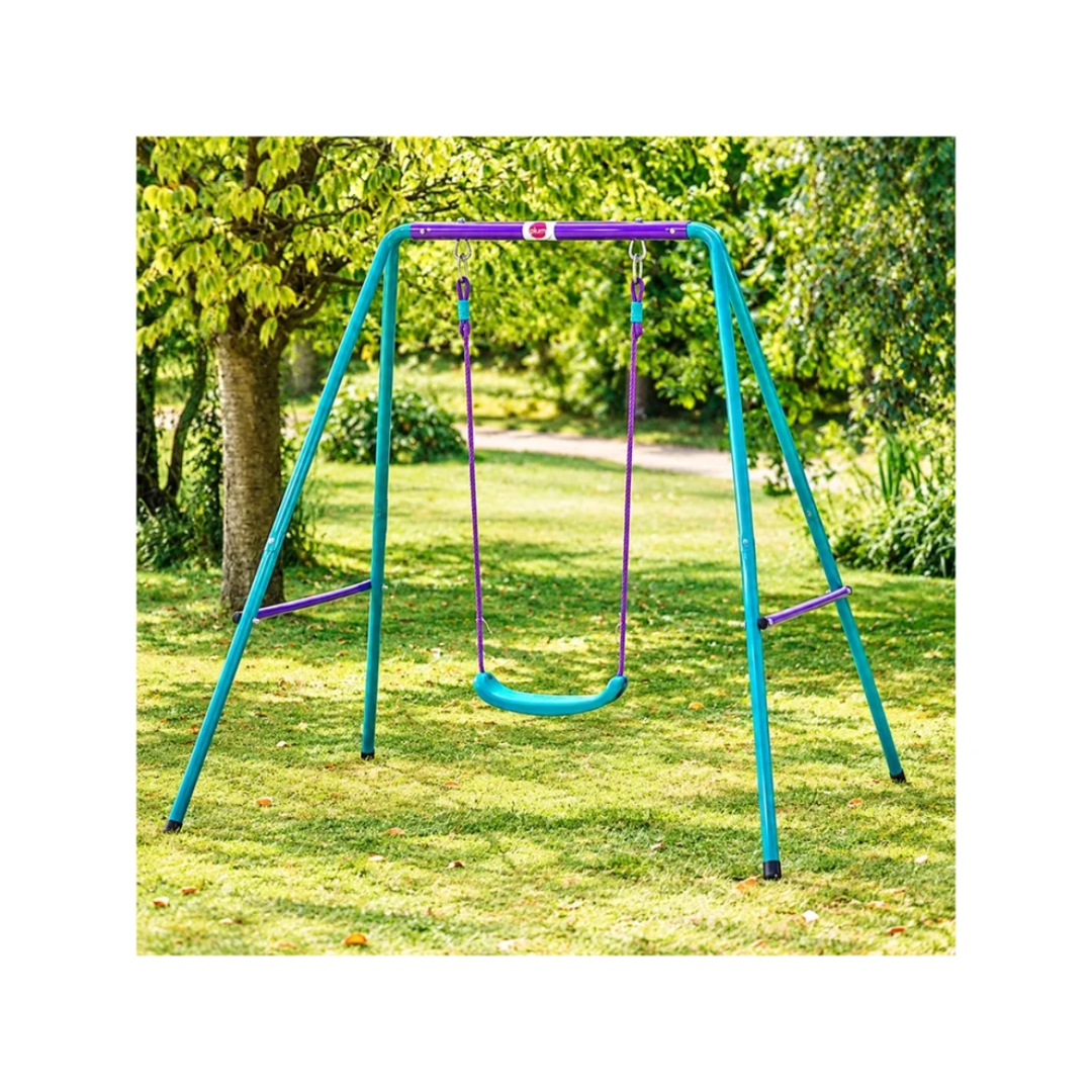 Plum Products Metal 2-in-1 Swing Set for Kids 1–10 Years – Adjustable Height, Baby Safety Seat & Steel Frame