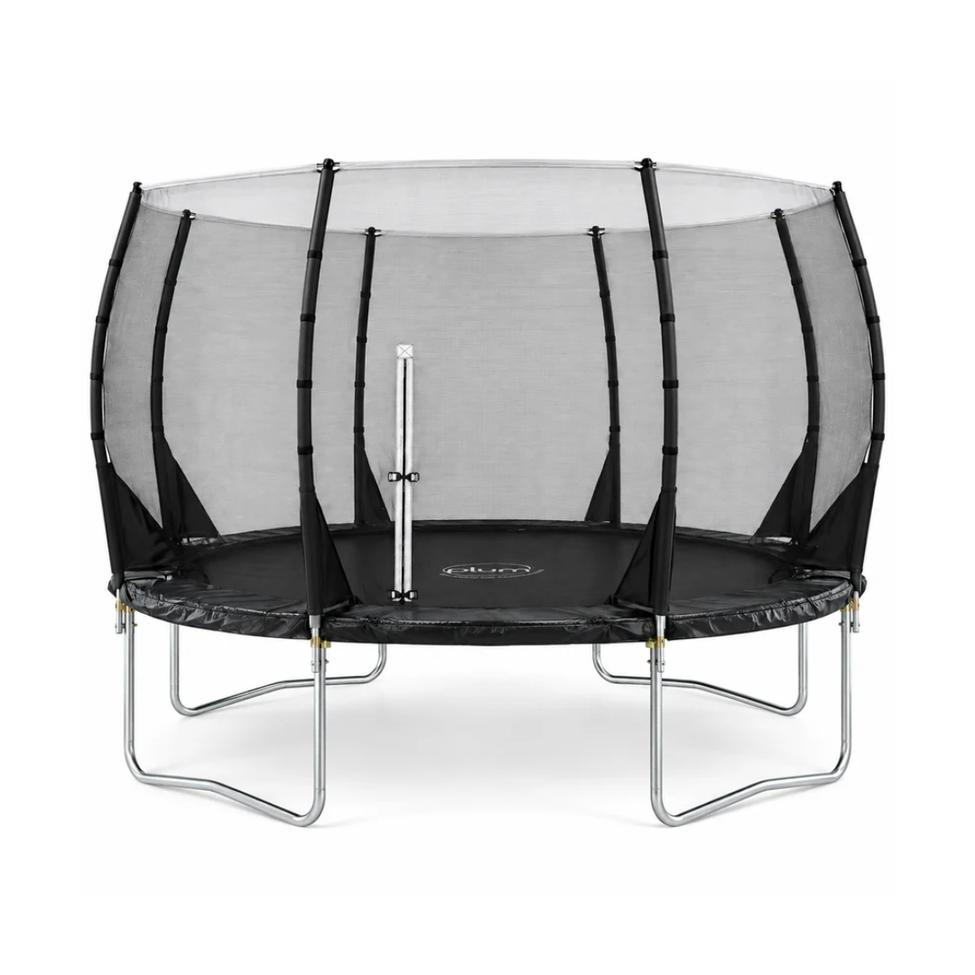 Plum Magnitude 12ft Trampoline with 3G Safety Enclosure | Black Outdoor Trampoline