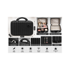 Portable Hard Shell Makeup & Travel Organizer Case with Handle – Black (30cm)