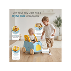 R for Rabbit Kiddie Kart 4-in-1 Versatile Toy Cart – Ride, Push & Storage Play Cart Blue Yellow