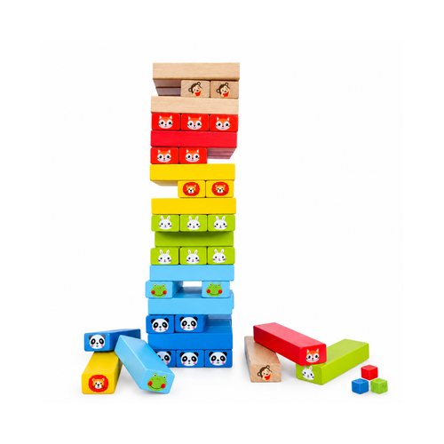 Open Ended Jungle Tumble Wooden Stacking Game