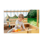 Plum Wooden Sandpit with Adjustable Canopy & Benches | Outdoor Kids Sandbox with Sun Shade | 18 Months+