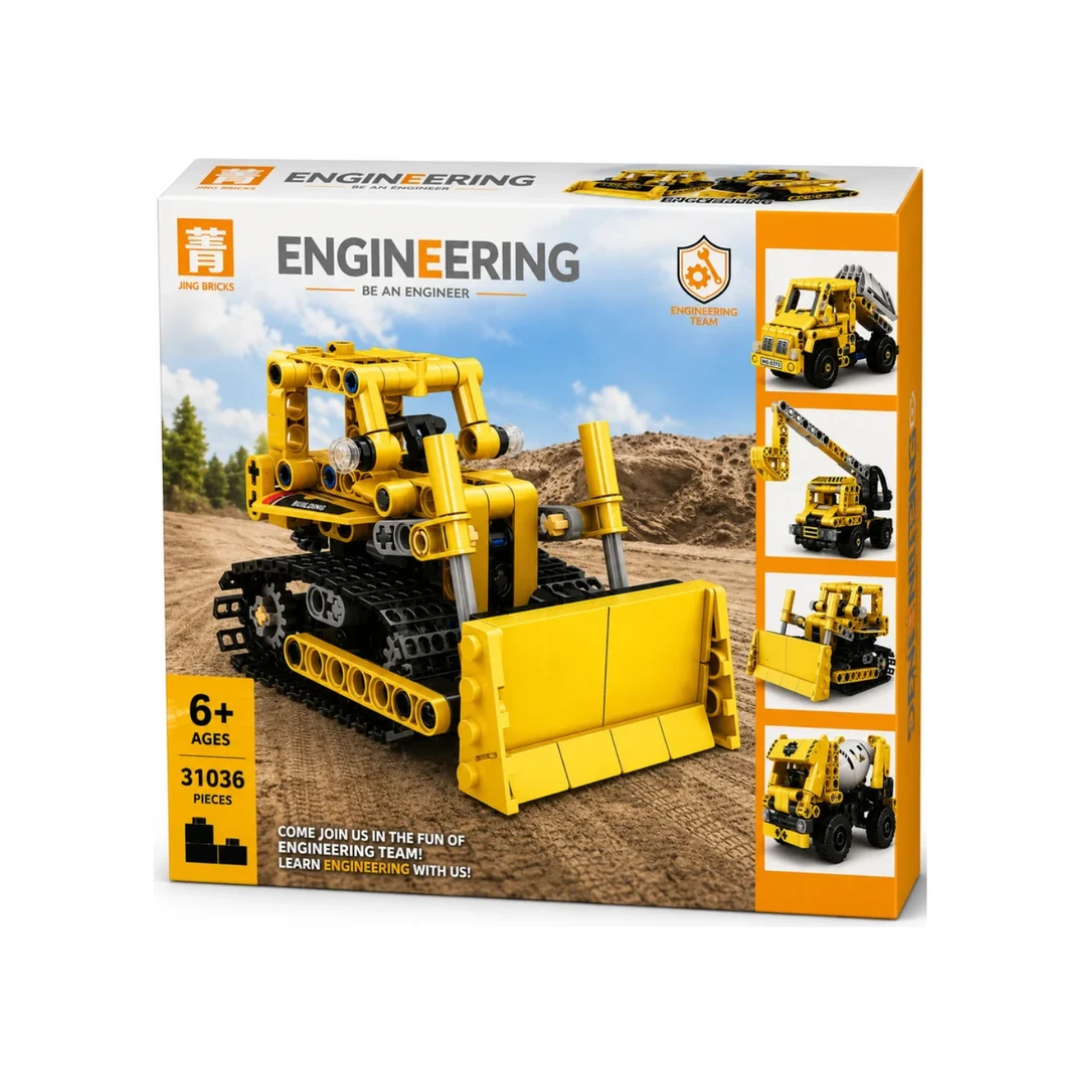 Engineering Team Multi-Model Construction Vehicle Building Blocks Set for Kids