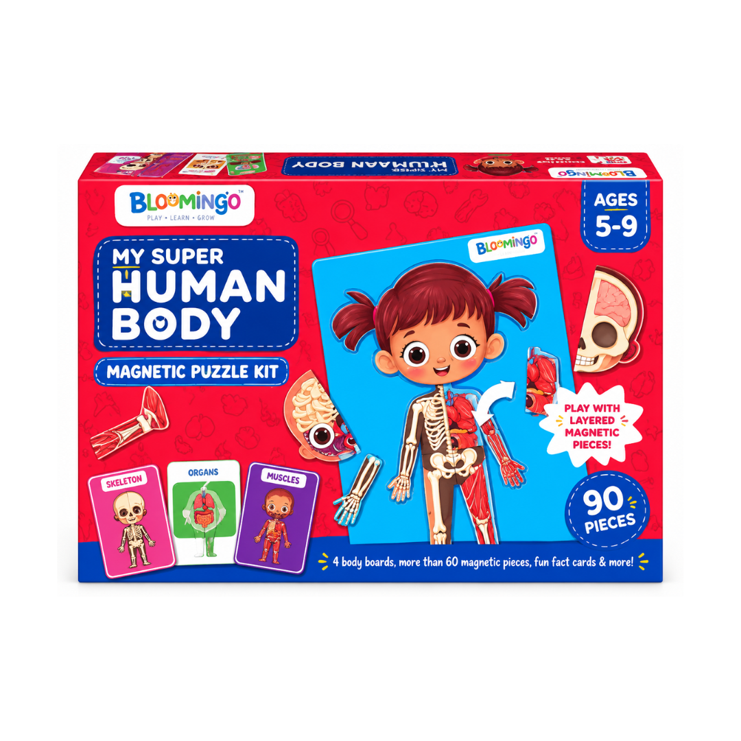 Bloomingo My Super Human Body: 5 Interactive Layers with 90 Magnetic Puzzle Pieces