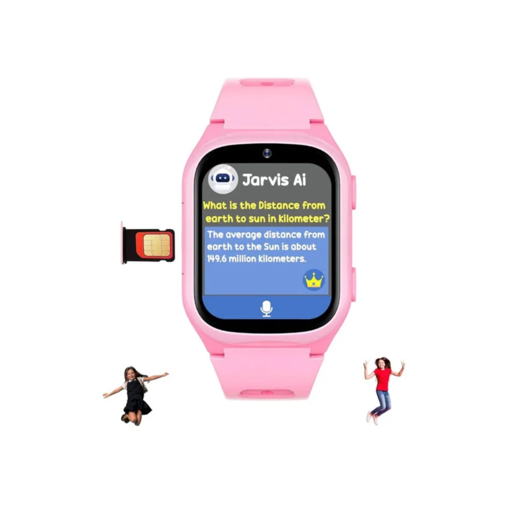 Spiky Chimera Kids Android Smartwatch | Jarvis AI, Video Calling & GPS – Pink