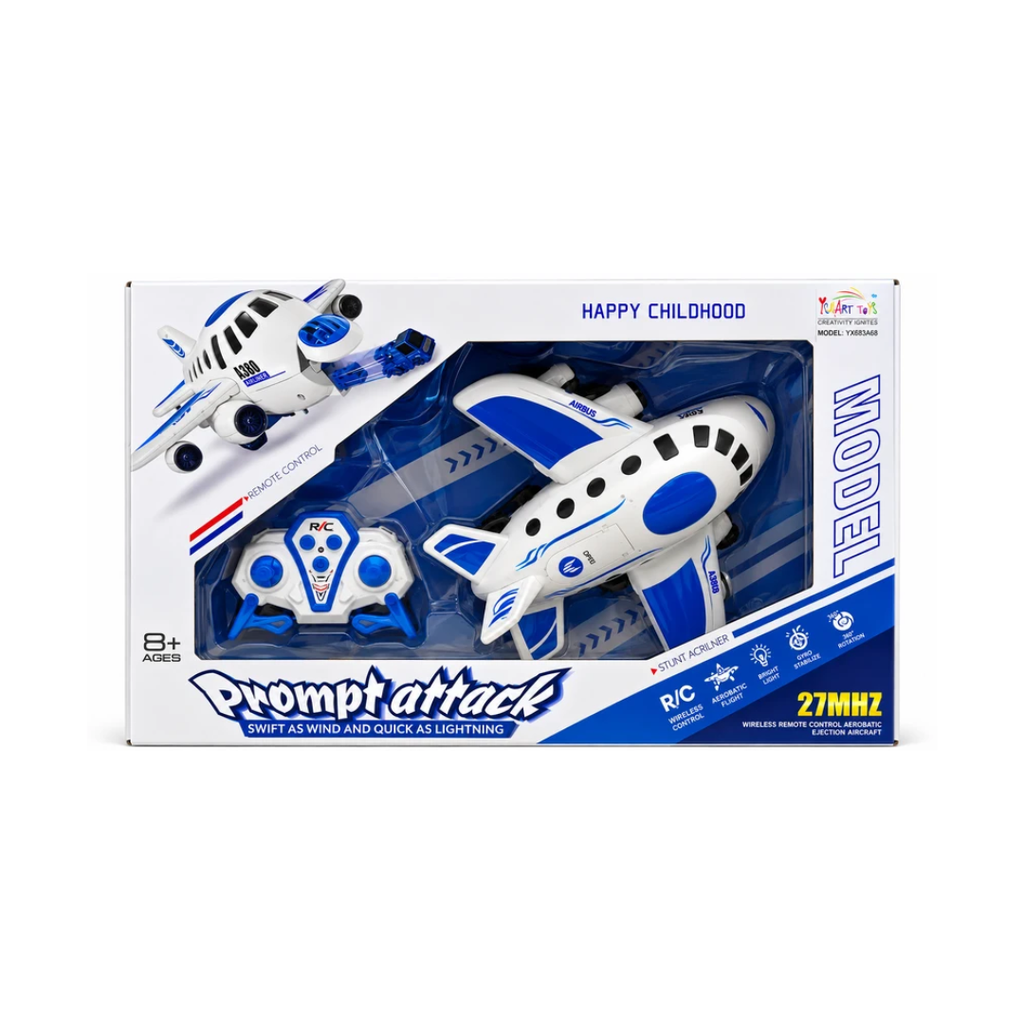 2.4GHz Remote Control Aerobatic Airplane Toy for Kids | 27MHz RC Stunt Aircraft with LED Lights & Wireless Controller