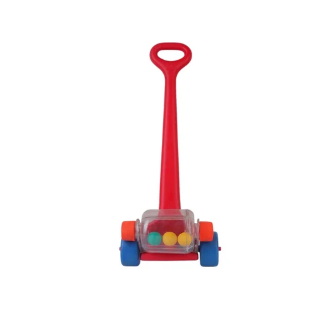 Shooting Star Push Wheel For Kids Push Pull Stick Red 0M+