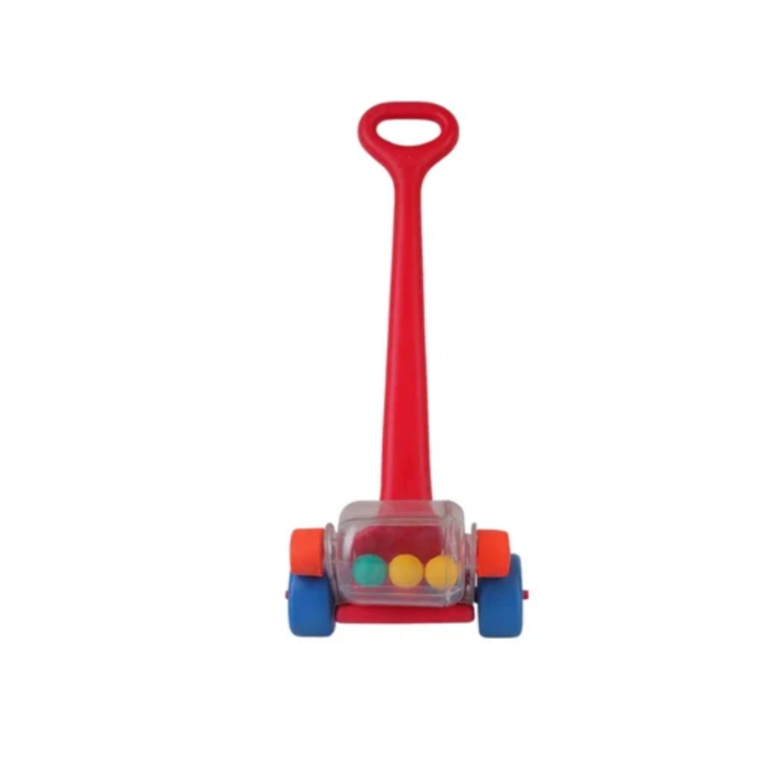 Shooting Star Push Wheel For Kids Push Pull Stick Red 0M+