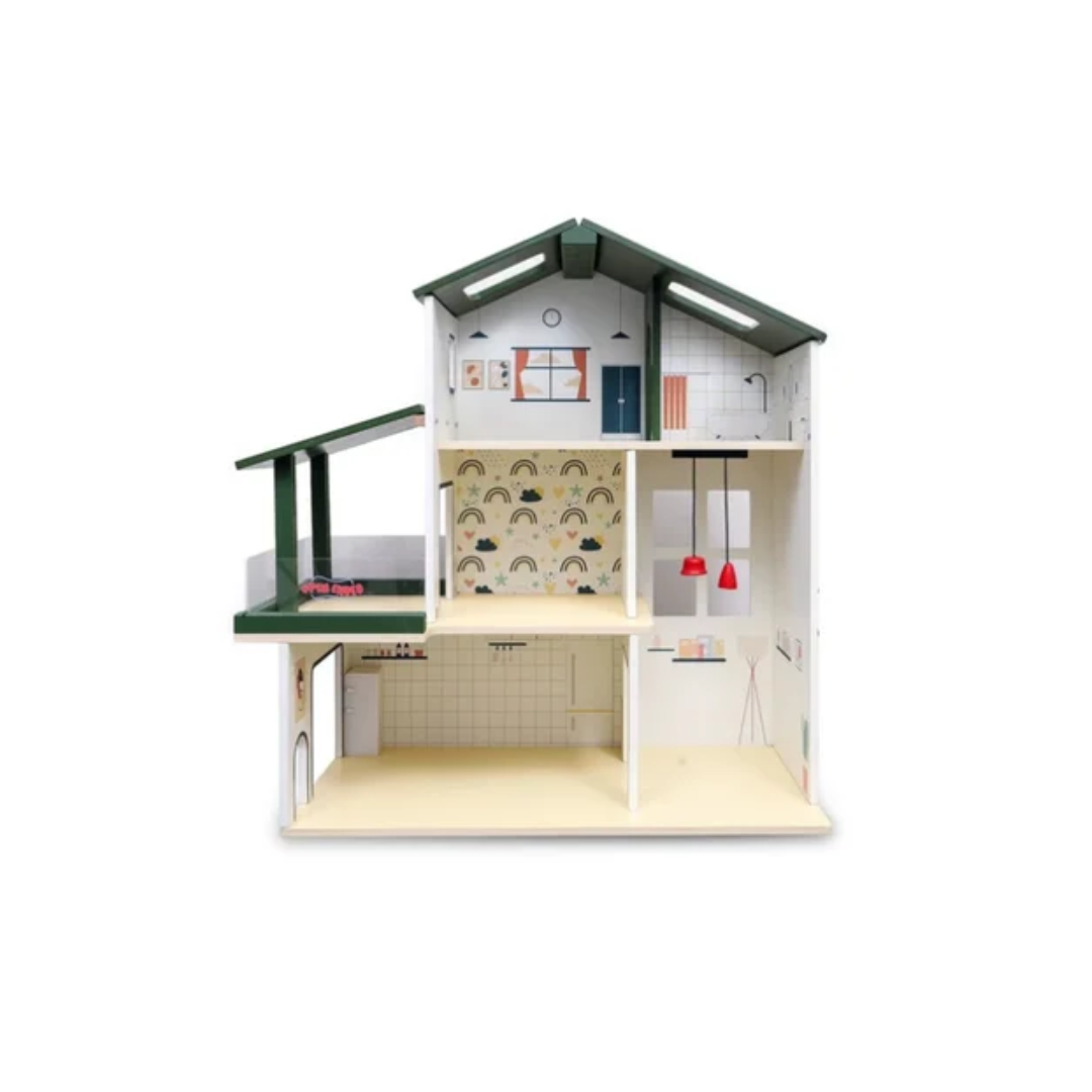 Open Ended Wooden Dollhouse Modern Villa