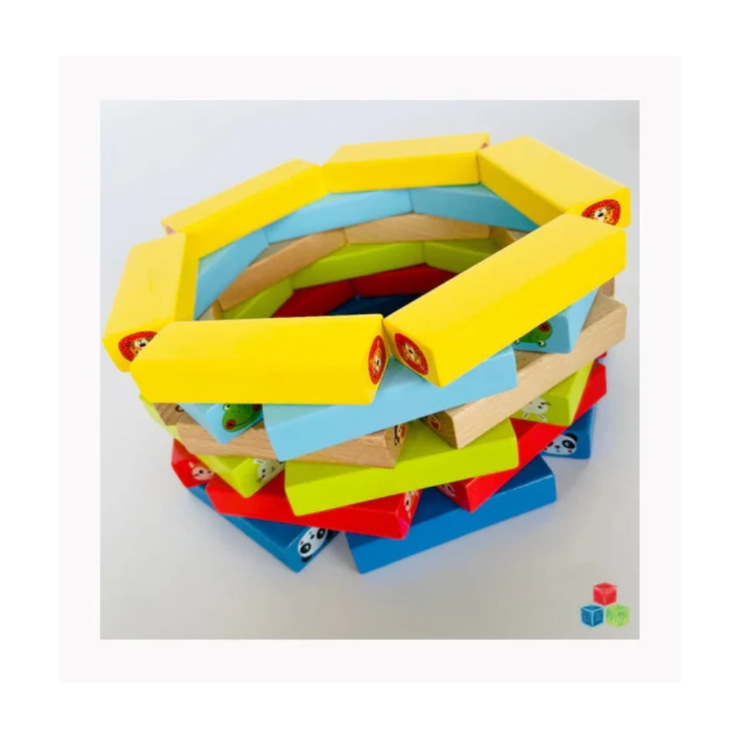 Open Ended Jungle Tumble Wooden Stacking Game