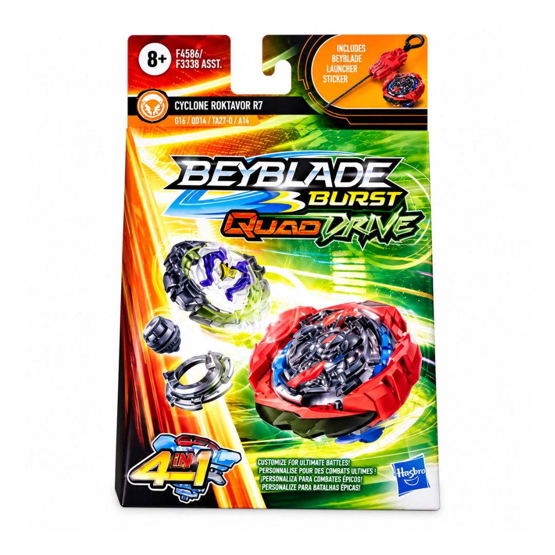 Hasbro Burst QuadDrive Cyclone Roktavor R7 - Stamina/Defense Type - Beyblade Spinning Top