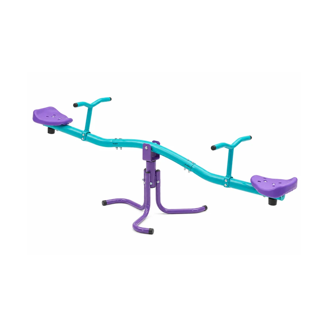 Plum Products Rotating Metal See Saw for Kids 3+ Years – 360° Spin, Blue & Purple