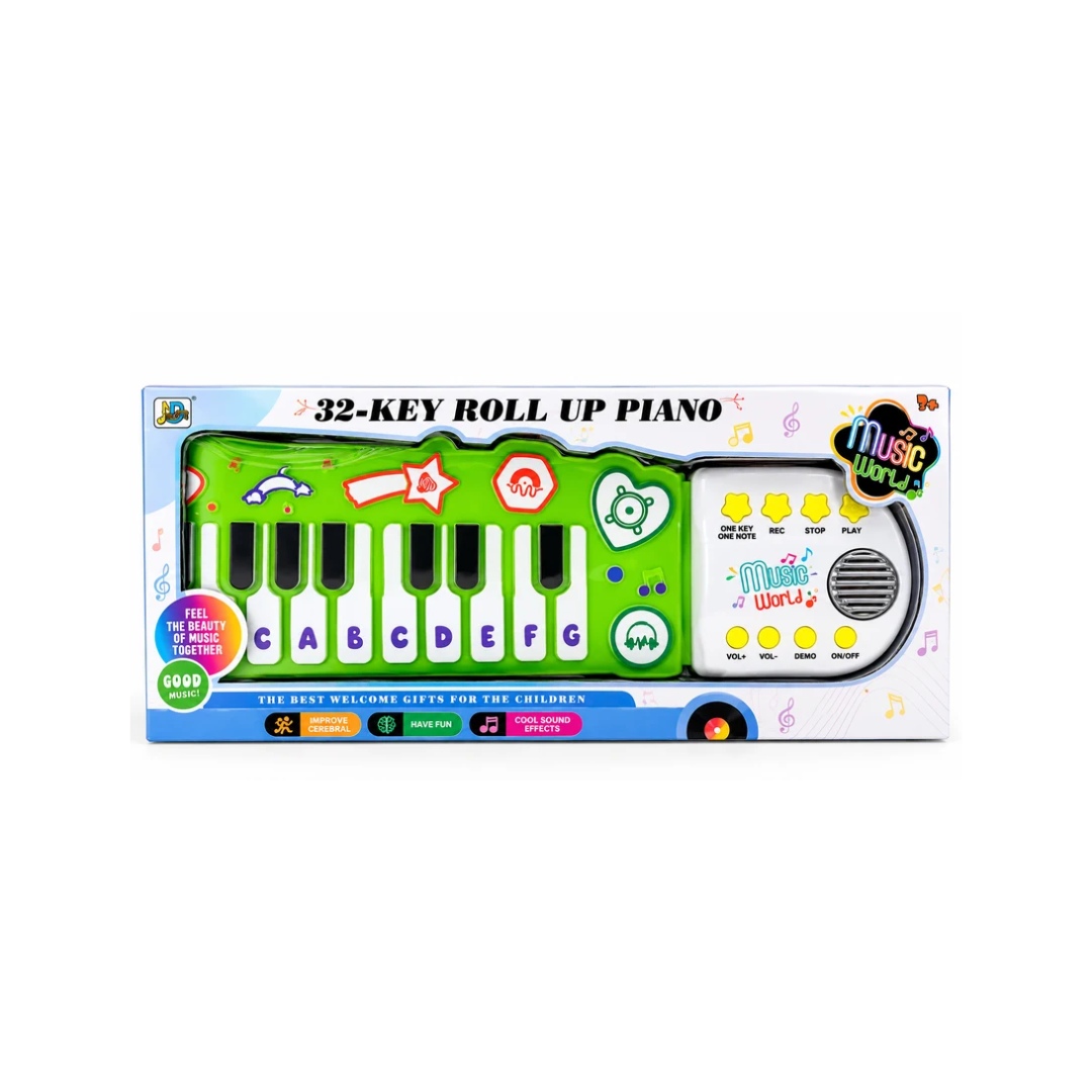 32-Key Roll-Up Piano Keyboard for Kids | Portable Musical Piano with Record, Play & Demo Functions | 3+ Years